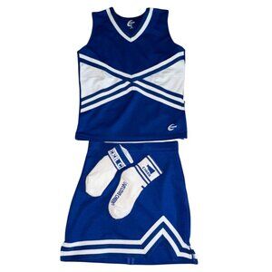 Chasse Womens Kick Shell Cheerleading Outfit W/ Socks-Blue-Adult XS-GUC